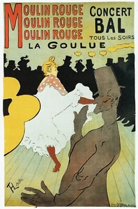 Henri de Toulouse-Lautrec- Moulin Rouge-La Goulue- 1891 Poster Canvas Movie Film - Picture 1 of 11
