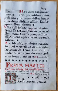 Decorative Original Manuscript Leaf Antiphonary (203) - 1700 - Picture 1 of 2