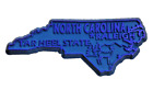 North Carolina Die Cut Rubber Magnet Tarheel State Raleigh NC Deer Fridge Blue