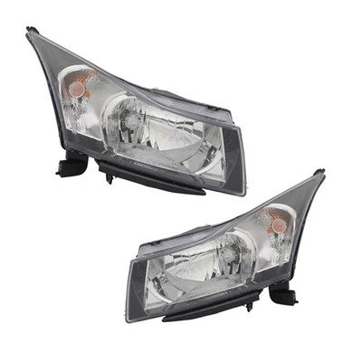 For 2011 2012 Chevrolet Cruze Chrome Halogen Headlight Headlamp Pair Left+Right Foto 1 de 4