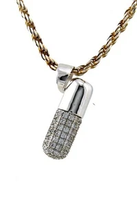 Dije colgante de circonita cúbica de astilla de ley para hombre 24x8 mm - Imagen 1 de 1