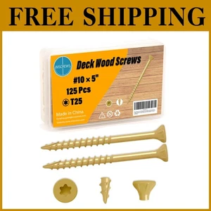 Outdoor Wood Screws 125 Pcs x 5" | Coarse Threads Tan Coated - Picture 1 of 9