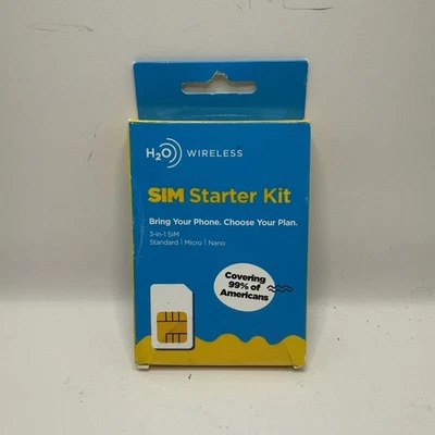 Kit de inicio de tarjeta SIM 3 en 1 inalámbrica H2O (para teléfonos GSM desbloqueados) Foto 1 de 4
