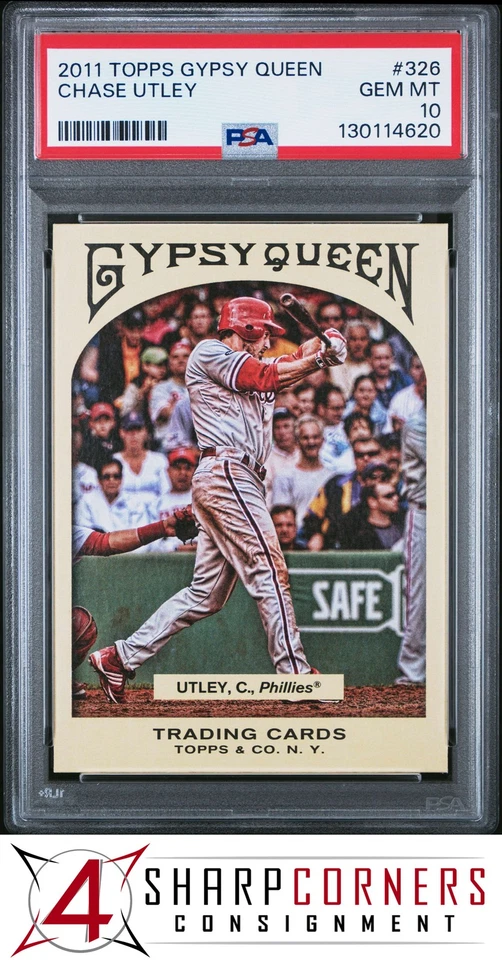 2011 TOPPS GYPSY QUEEN #326 CHASE UTLEY PHILLIES POP 1 PSA 10 - Image 1 of 3