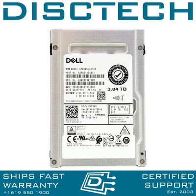 Dell KFV6V 3.84TB SAS SED-FIPS SSD 2.5" 12G Read Intensive Toshiba KPM5WRUG3T84 - Image 1 of 3