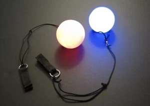 *Pair* of LED Poi Balls Multi Coloured Light up Ball Belly Dance Party Festival - Picture 1 of 7