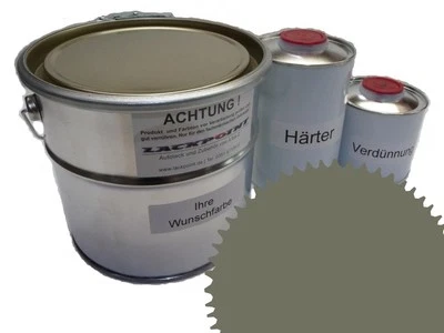 3 Liter Set 2K Bodenfarbe Fussboden RAL 7003 Vinyl-Epoxid-Lack Lackpoint Glanz