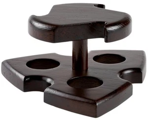 GENUINE WOOD PIPE STAND RACK for 3 PIPE PIPES **NEW** BROWN - Picture 1 of 1