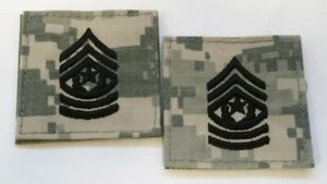 Par de Insignia de Rango Gancho Sargento Mayor CSM ACU Sargento de Comando Universal Camuflaje - Imagen 1 de 2