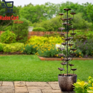 Hojas en Cascada 1.5M Fuente de Agua Decorativa Jardín Exterior Metal Nuevo - Imagen 1 de 12
