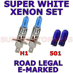 FITS RENAULT KANGOO 2000-ON SET H1 501 XENON SUPER WHITE LIGHT BULBS