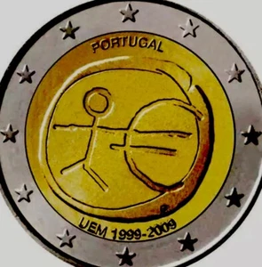 Moneda de 2€ Euro 2009 Conmemorativa Unión Monetaria Portugal UEM UEM UEM UNC de Rol - Imagen 1 de 3