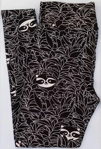 TC LuLaRoe Tall & Curvy Leggings Cute Hidden Raccoon Bandit on Black NWT X01 - Picture 1 of 6