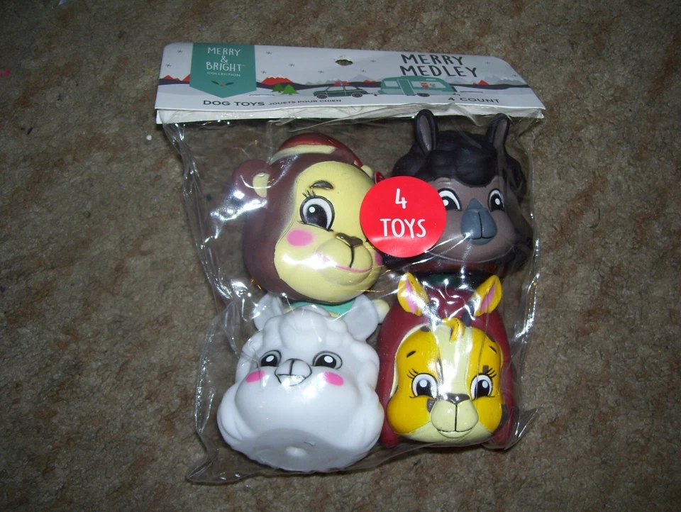 Виниловые игрушки для собак Merry Medley 4 штуки скрип - новые - Изображение 1 из 1