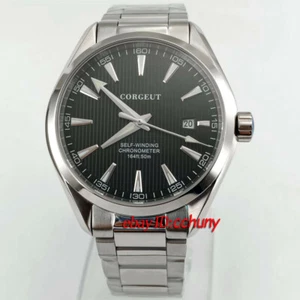 Luxury 41mm corgeut black dial luminous steel watchband Automatic mens Watch - Picture 1 of 5