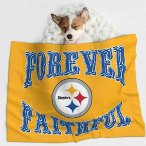 Pittsburgh Steelers Pet Blanket "FOREVER FAITHFUL" Pet Blanket for Puppy & Cat