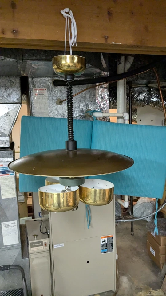 Vintage C. 1956 Virden Mid Century MCM Atomic Pull-Down Lightolier Chandelier - Image 1 of 4