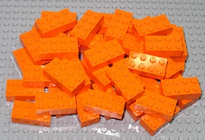 LEGO Ladrillos 2x4 x 50 piezas - Naranja - Totalmente Nuevo - Parte No. 3001 - Imagen 1 de 3