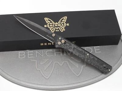 Benchmade 417BK-231 Fact Gold Class Loki Damasteel Camo Carbon Folding Knife 125 - Image 1 of 4