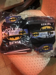 Batman Baby Cap & Bibs 12pc Set In Pack - Picture 1 of 4