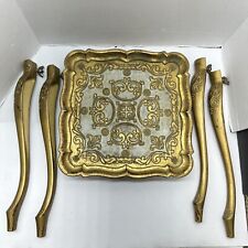 Vintage Italian Regency Gold Molded Resin Small Side Table Florentine