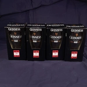 Set of 4 Guinness Draught Pint Celtic Glass Glasses In Boxes "New Bigger Can" - Picture 1 of 5