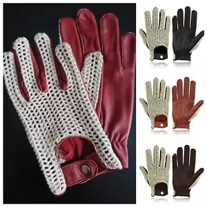 GUANTES DE CONDUCCIÓN DE CUERO CLÁSICOS PARA HOMBRE VINTAGE RETRO HERENCIA MODA CHOFER UK - Imagen 1 de 12