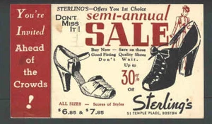 DATED 1949 PC BOSTON MA STERLINGS SEMI ANNUAL SHOW SALE - Picture 1 of 1
