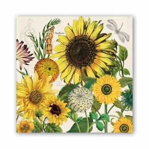 Michel Design Works Sunflower Dahlia Garden 20 Triple-Ply Paper Luncheon Napkins