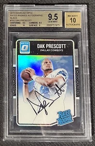 2016 DONRUSS OPTIC DAK PRESCOTT ROOKIE AUTOGRAPH BLACK SP #d/25 BGS 9.5 10 AUTO! - Picture 1 of 3