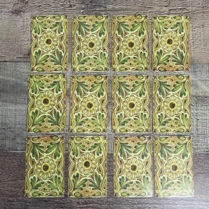 12 Single Swap Playing Cards Floral Yellow Green Funky Collect Craft Trade - Picture 1 of 3