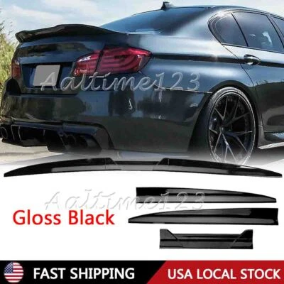 For BMW 5 Series F10 F18 2010-2017 Glossy Rear Trunk Spoiler Wing Lip Adjust - Image 1 of 4
