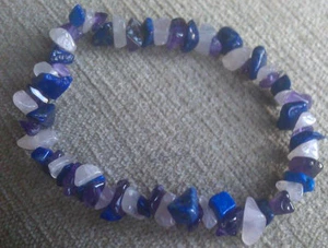 LAPIS LAZULI, ROSE QUARTZ & AMETHYST HEALING BRACELET WITH FREE AMETHYST STONE - Picture 1 of 1
