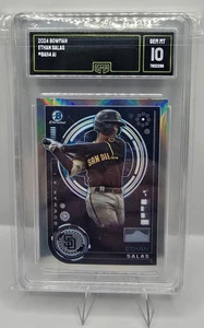 2024 Bowman Chrome Ethan Salas #BAI-14 GMA 10 GEM MT (San Diego Padres Prospect) - Picture 1 of 2
