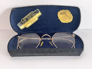 Lentes Octogonales Borde Dorado 1/10 12k Estuche Vintage Gafas Octogonales - Imagen 1 de 21