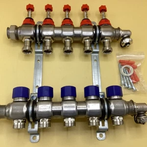 Grant UFLEX78 UNDERFLOOR HEATING MANIFOLD 5 X 3/4 EURO F&F REF4967 - Picture 1 of 9
