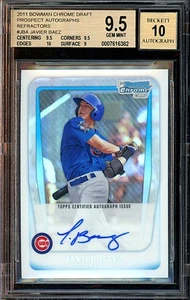 Bowman Chrome Draft 2011 #JBA Javier Báez refractor automático novato #/500 BGS 9,5 - Imagen 1 de 2