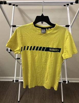 Superdry. Mens Size Medium Yellow Short Sleeve Crew Neck Graphic T-Shirt - Image 1 of 4