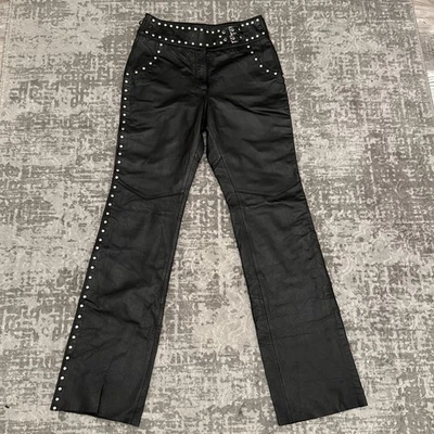 PANTALONES DE CUERO CON TACHUELAS HARLEY DAVIDSON PARA DAMA TALLA 6  Foto 1 de 4