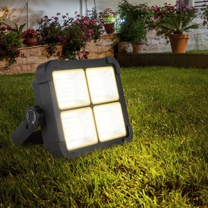 Außenlampe Strahler Solarlampe LED Werkstattlampe schwarz IP44 dimmbar 1000 lm - Bild 1 von 11