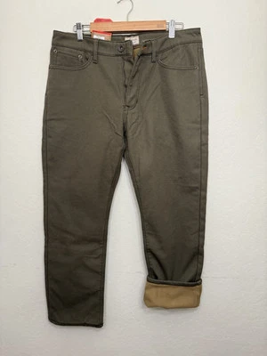 34 X 30 всепогодный винтажный мужской флис подкладка эластичной холст брюки новый с Ярлыками - Изображение 1 из 4