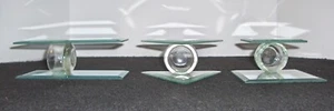 3- Geometric Sculptural Art Glass W/Beveled Edges Triangle, Rectangle & Square - Picture 1 of 10