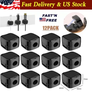 12Pcs Magnetic Cable Clips Holder–Adhesive Cord Organizer Wire Keeper desk use - Picture 1 of 10