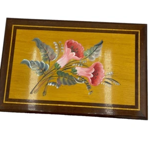 Vintage Artefama Jewelry Box Hand Painted Wood Brazil Marquetry Inlaid Numbered - Picture 1 of 12