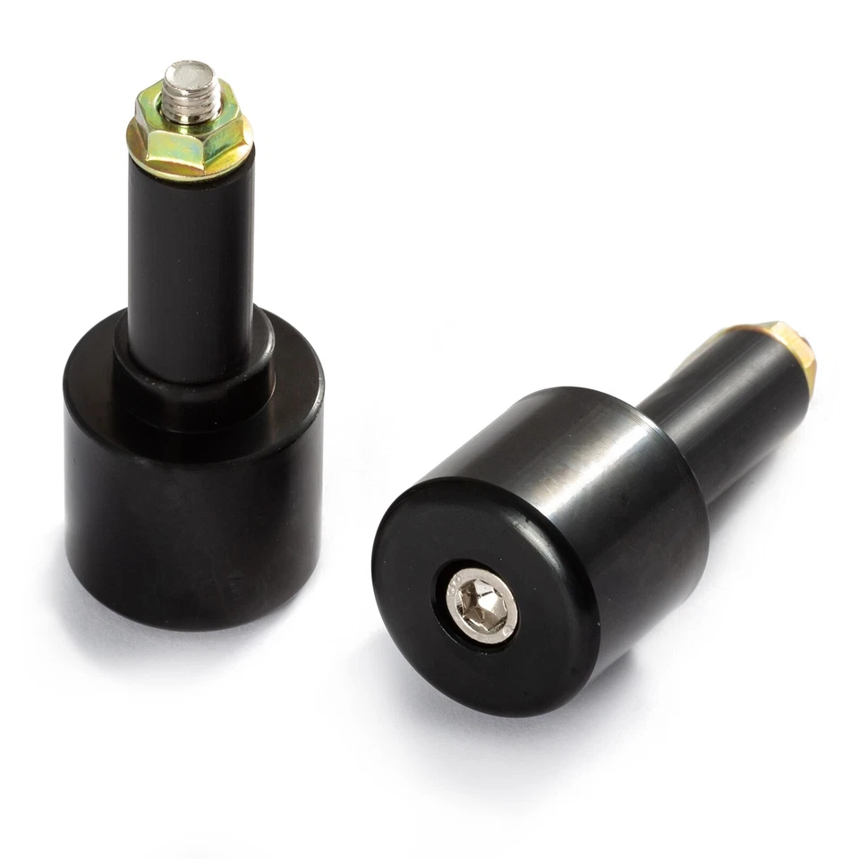 CNC Billet Handlebar Bar Ends Grips Plugs 13mm Motorbike Motorcycle Black - Immagine 1 di 1