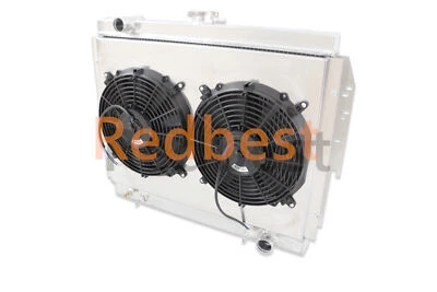 Para Dodge Ramcharger 1979-1993 D/W 150 250 350 V8 3 filas radiador + cubierta + ventilador de 2 * 12" Foto 1 de 4