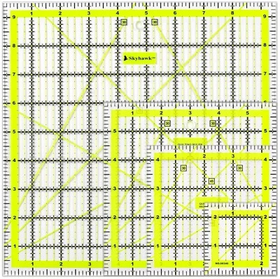 Acrylic Quilting Rulers Combo Pack of 4 Quilter's Ruler - (9.5", 6", 4.5", 2.5") - Image 1 of 4