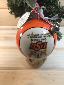 Decorazione natalizia ceramica Magnolia Lane NCAA Oklahoma State Cowboys OSU - Foto 1 di 5