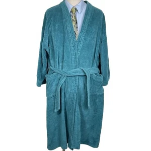 Bata Stafford Hombre L/XL Verde Envoltura Algodón Terry Baño Spa Felpa Comodidad EE. UU. DE COLECCIÓN - Imagen 1 de 10