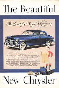 Chrysler Print Ad Car Advertising Silver Anniversary Model Lawn Jockey 1949 - Picture 1 of 1